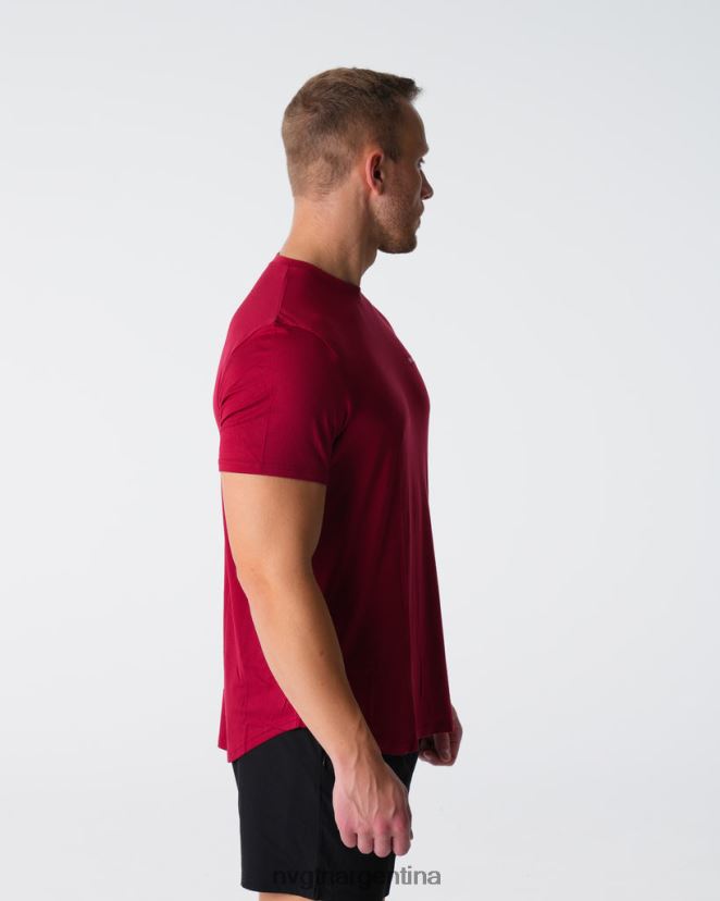 NVGTN camiseta ajustada técnica tapas carmesí hombres 02B4LN764