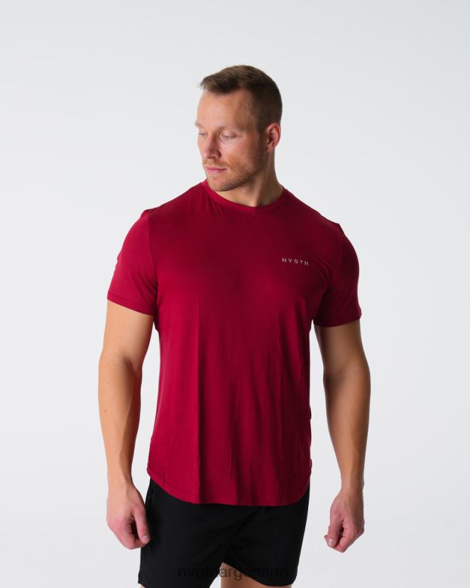 NVGTN camiseta ajustada técnica tapas carmesí hombres 02B4LN764