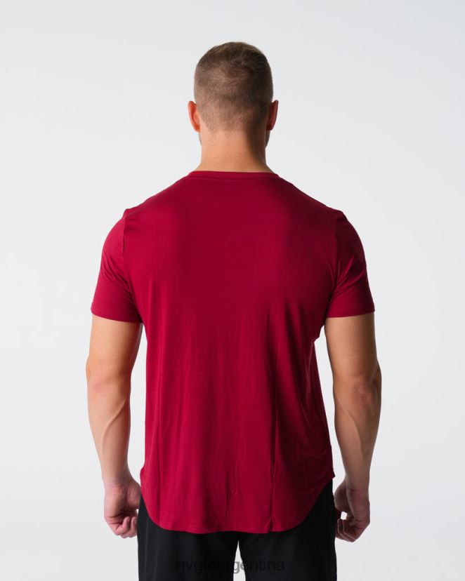 NVGTN camiseta ajustada técnica tapas carmesí hombres 02B4LN764