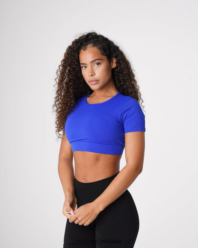 NVGTN camiseta con espalda abierta aptitud física azul zafiro mujer 02B4LN223