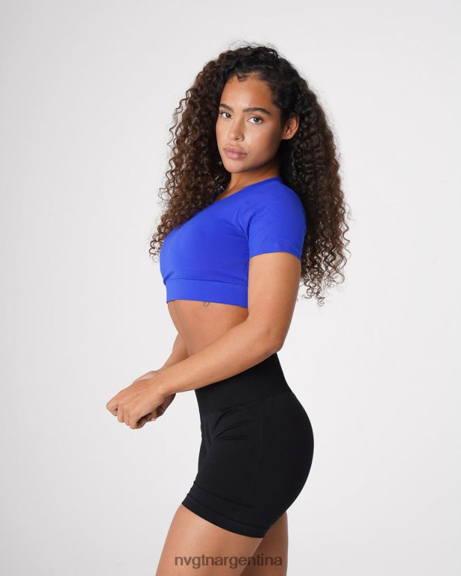 NVGTN camiseta con espalda abierta aptitud física azul zafiro mujer 02B4LN223