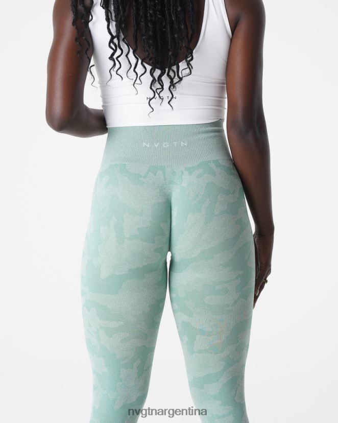 NVGTN leggings de camuflaje sin costuras aptitud física verde salvia mujer 02B4LN672