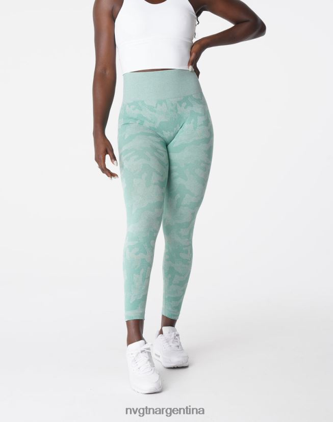 NVGTN leggings de camuflaje sin costuras aptitud física verde salvia mujer 02B4LN672