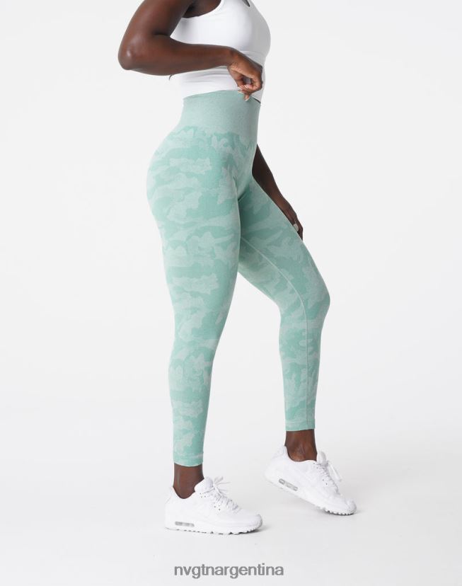 NVGTN leggings de camuflaje sin costuras aptitud física verde salvia mujer 02B4LN672
