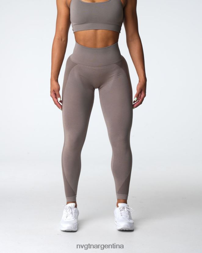 NVGTN leggins sin costuras contorno 20 aptitud física gris pardo mujer 02B4LN491
