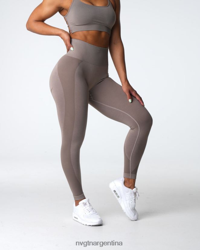 NVGTN leggins sin costuras contorno 20 aptitud física gris pardo mujer 02B4LN491
