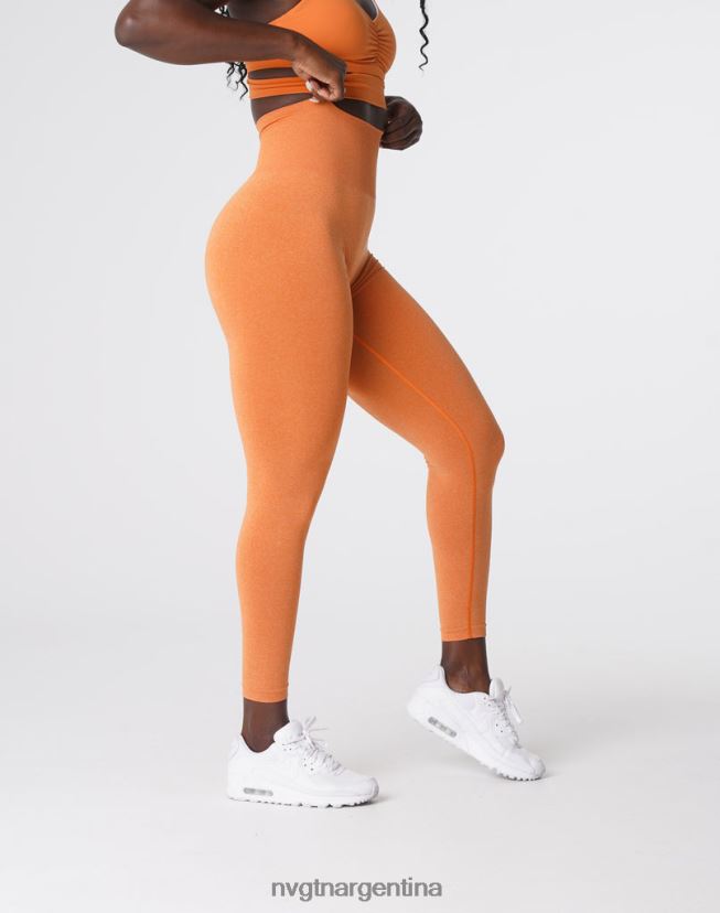 NVGTN nv leggins sin costuras aptitud física naranja quemada mujer 02B4LN589