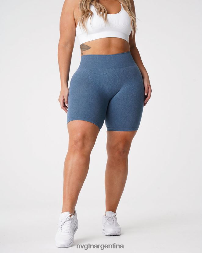 NVGTN pantalones cortos profesionales sin costuras aptitud física azul pizarra mujer 02B4LN371