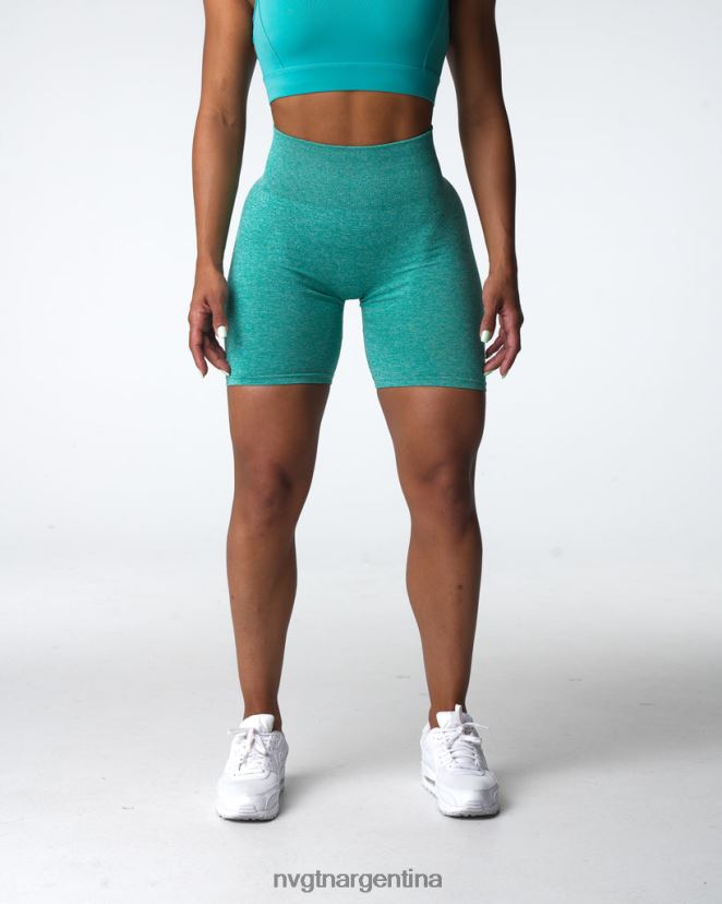 NVGTN pantalones cortos sin costuras aptitud física turquesa mujer 02B4LN413
