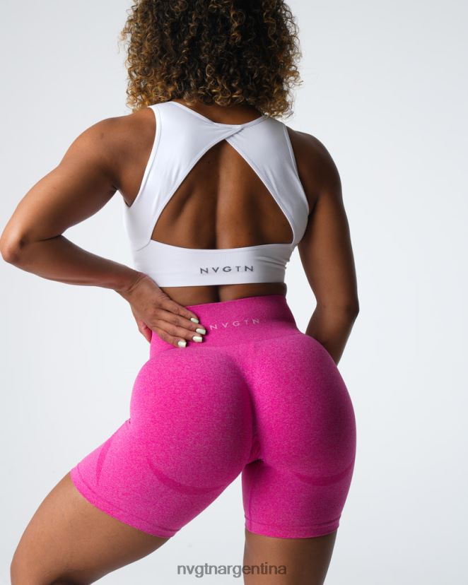 NVGTN pantalones cortos sin costuras de contorno aptitud física fucsia mujer 02B4LN327