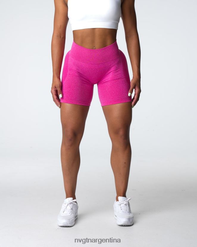 NVGTN pantalones cortos sin costuras de contorno aptitud física fucsia mujer 02B4LN327