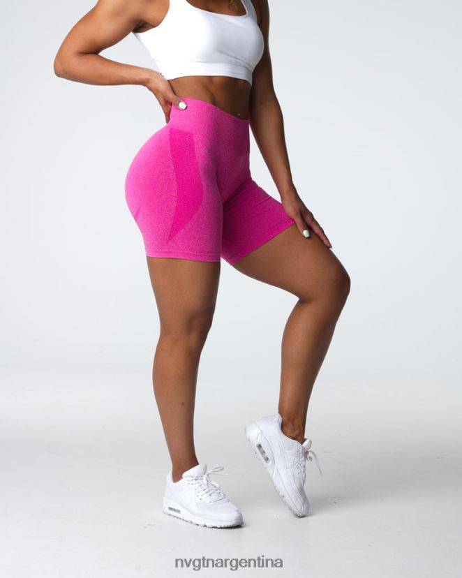 NVGTN pantalones cortos sin costuras de contorno aptitud física fucsia mujer 02B4LN327