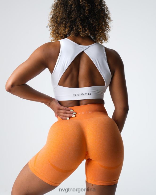 NVGTN pantalones cortos sin costuras de contorno aptitud física naranja atardecer mujer 02B4LN332