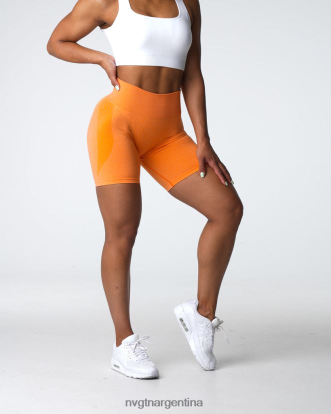 NVGTN pantalones cortos sin costuras de contorno aptitud física naranja atardecer mujer 02B4LN332