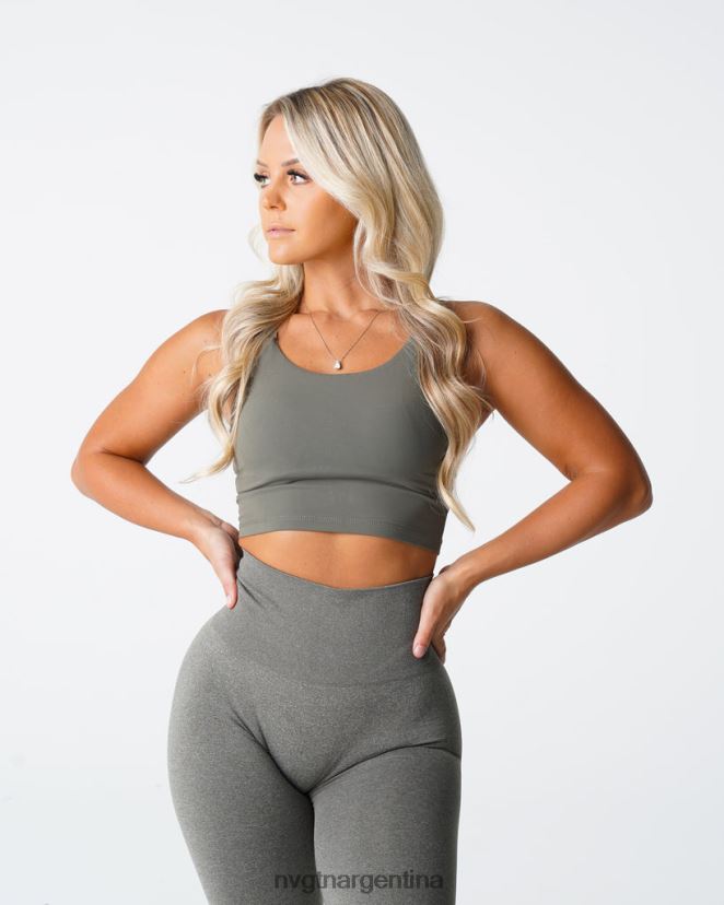 NVGTN top sujetador aplomo aptitud física verde caqui mujer 02B4LN191