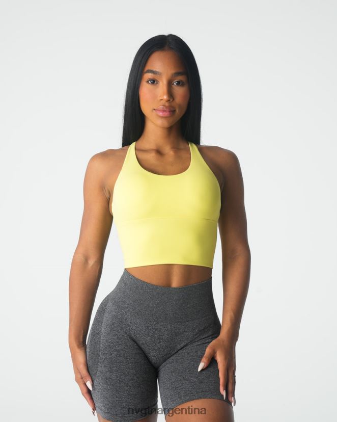 NVGTN top sujetador matriz aptitud física amarillo pastel mujer 02B4LN88