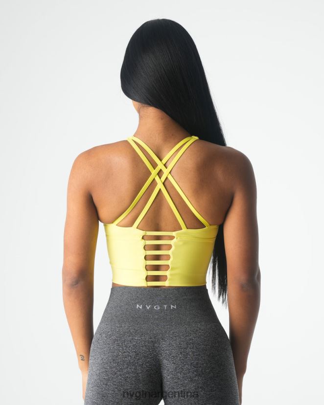 NVGTN top sujetador matriz aptitud física amarillo pastel mujer 02B4LN88