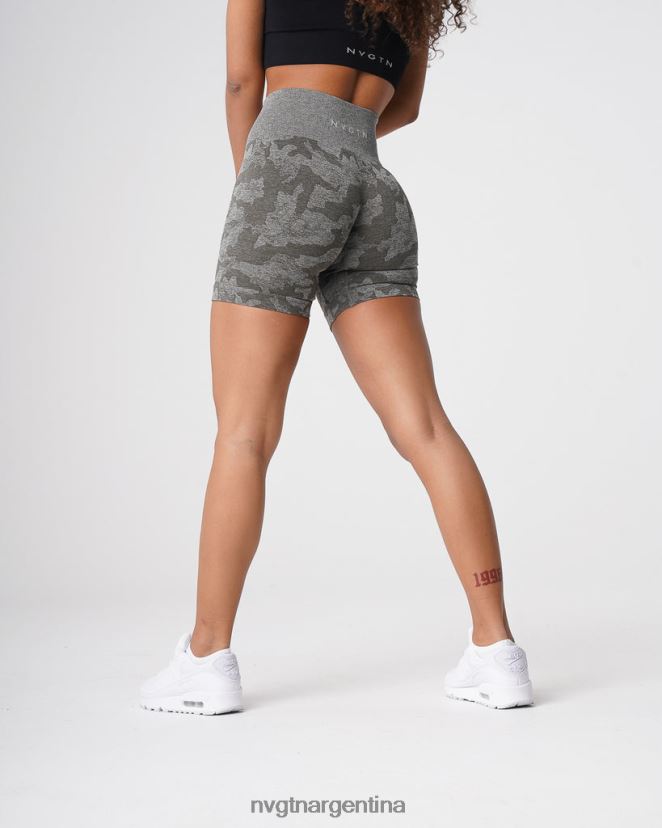 NVGTN pantalones cortos de camuflaje sin costuras aptitud física verde caqui mujer 02B4LN440