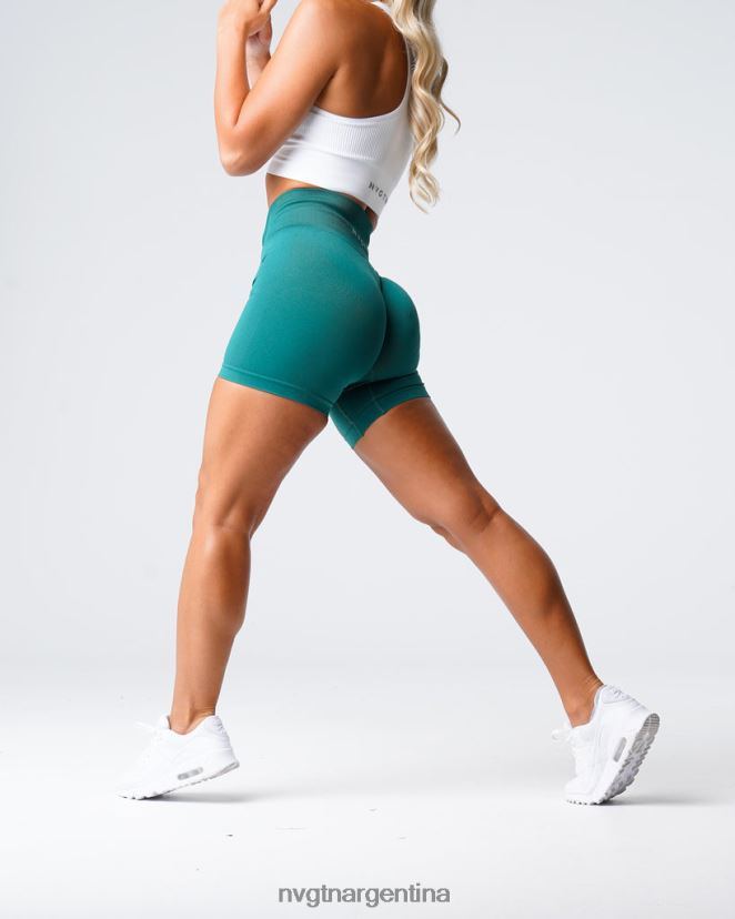 NVGTN pantalones cortos lisos sin costuras aptitud física Esmeralda mujer 02B4LN461
