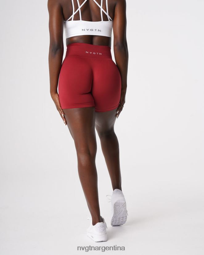 NVGTN pantalones cortos lisos sin costuras aptitud física carmín mujer 02B4LN460