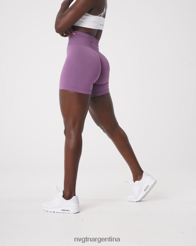 NVGTN pantalones cortos lisos sin costuras aptitud física orquídea mujer 02B4LN463