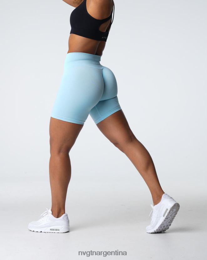 NVGTN pantalones cortos profesionales sin costuras aptitud física azul pastel mujer 02B4LN360