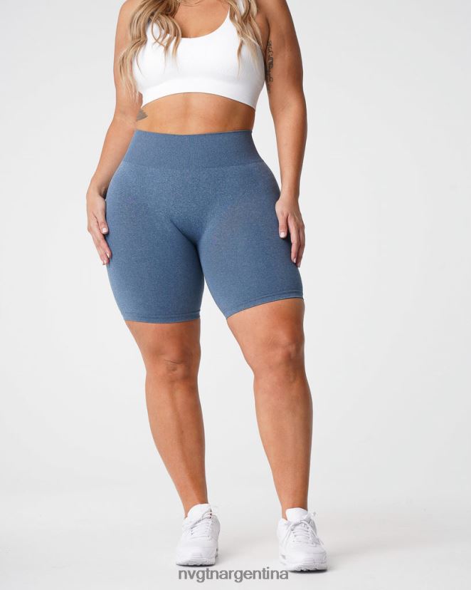 NVGTN pantalones cortos profesionales sin costuras aptitud física azul pizarra mujer 02B4LN371
