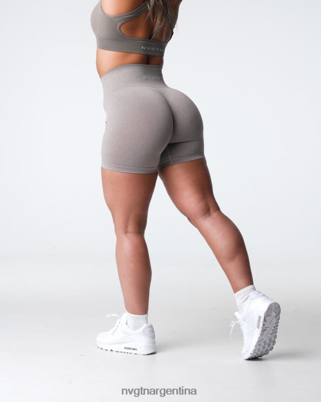 NVGTN pantalones cortos profesionales sin costuras aptitud física gris pardo mujer 02B4LN359