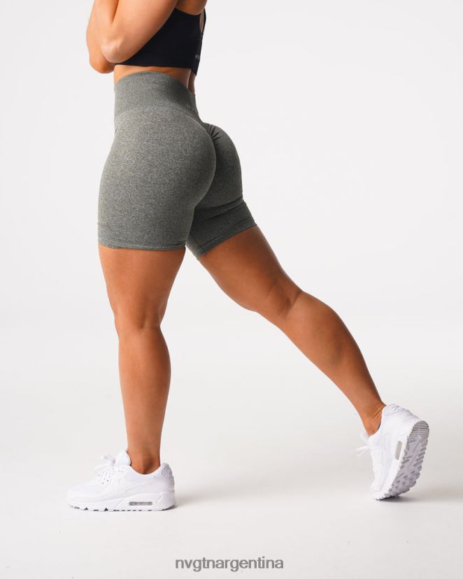 NVGTN pantalones cortos sin costuras aptitud física verde caqui mujer 02B4LN425