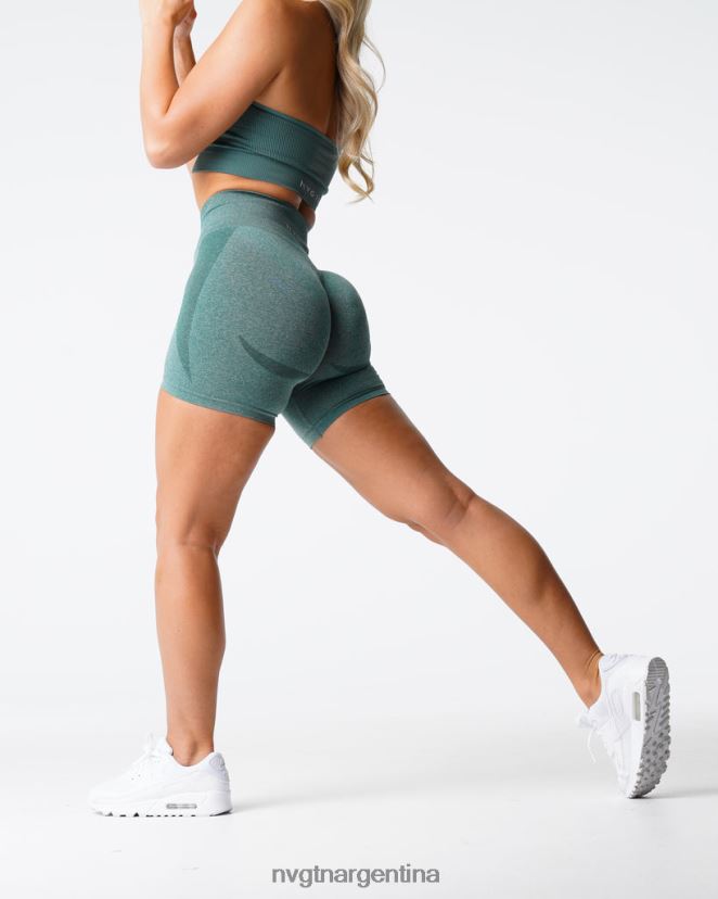 NVGTN pantalones cortos sin costuras de contorno aptitud física bosque verde mujer 02B4LN345