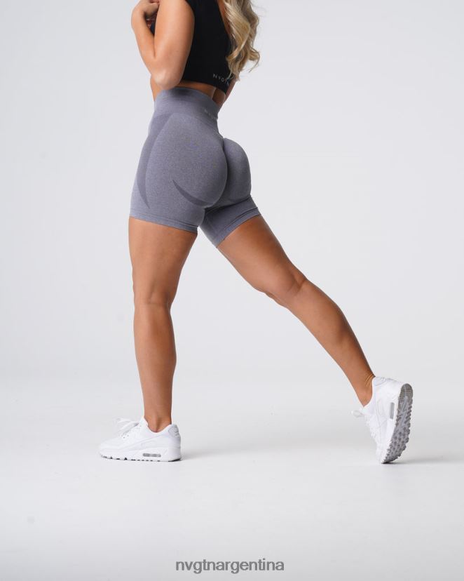 NVGTN pantalones cortos sin costuras de contorno aptitud física gris mujer 02B4LN322