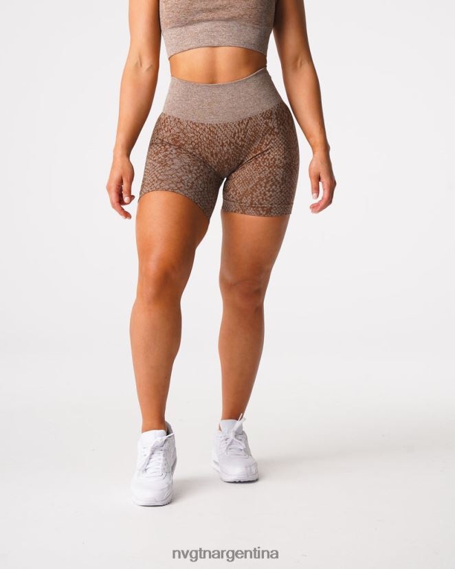 NVGTN shorts sin costuras de piel de serpiente aptitud física moca mujer 02B4LN475