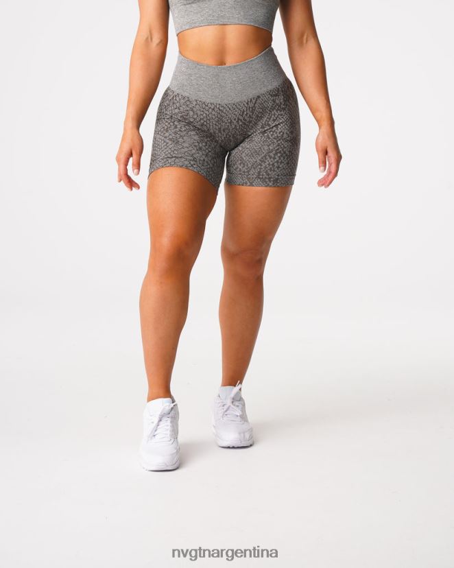 NVGTN shorts sin costuras de piel de serpiente aptitud física verde caqui mujer 02B4LN474