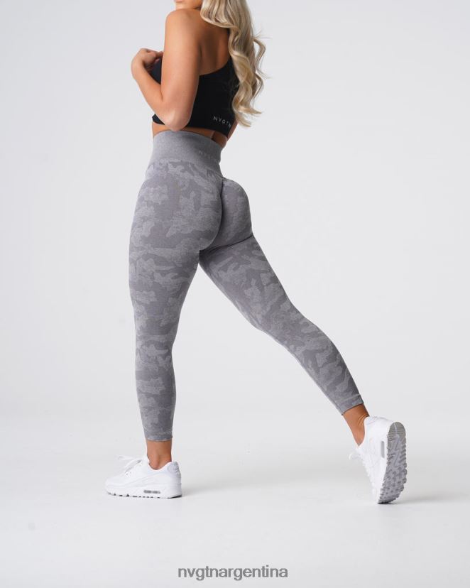 NVGTN leggings de camuflaje sin costuras aptitud física gris mujer 02B4LN657