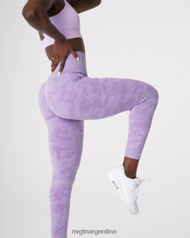 NVGTN leggings de camuflaje sin costuras aptitud física lila mujer 02B4LN671
