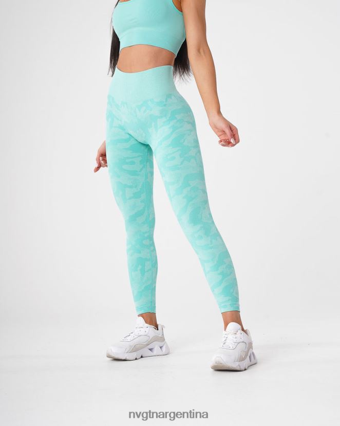 NVGTN leggings de camuflaje sin costuras aptitud física menta mujer 02B4LN668