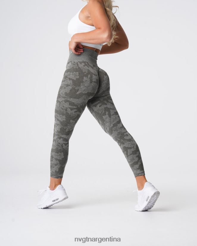 NVGTN leggings de camuflaje sin costuras aptitud física verde caqui mujer 02B4LN675