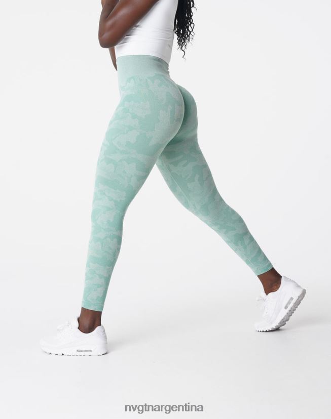 NVGTN leggings de camuflaje sin costuras aptitud física verde salvia mujer 02B4LN672