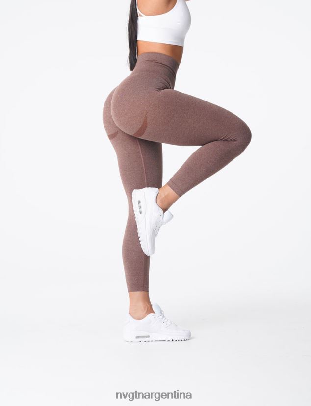 NVGTN leggins curvos sin costuras aptitud física cacao mujer 02B4LN623
