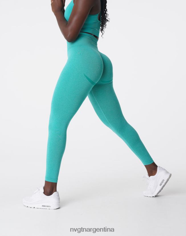 NVGTN leggins curvos sin costuras aptitud física turquesa mujer 02B4LN625