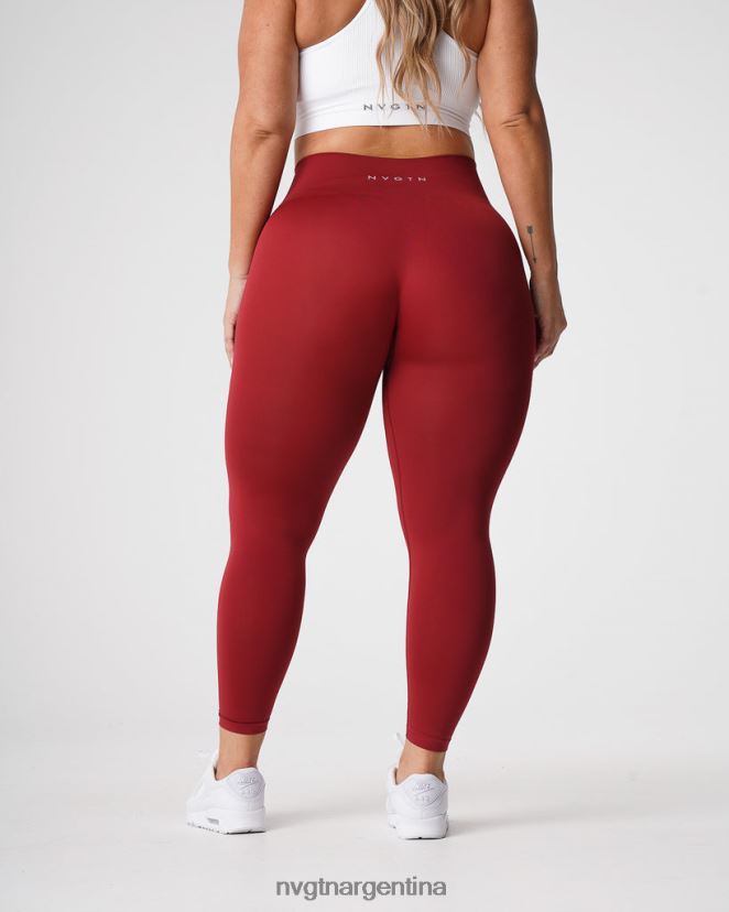 NVGTN leggins lisos sin costuras aptitud física carmín mujer 02B4LN574