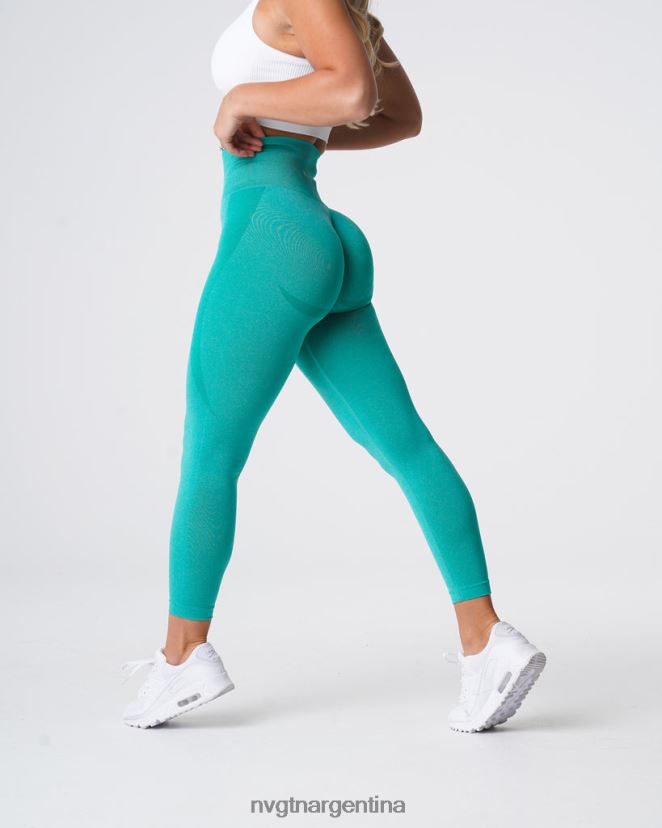 NVGTN leggins sin costuras con contorno aptitud física turquesa mujer 02B4LN513