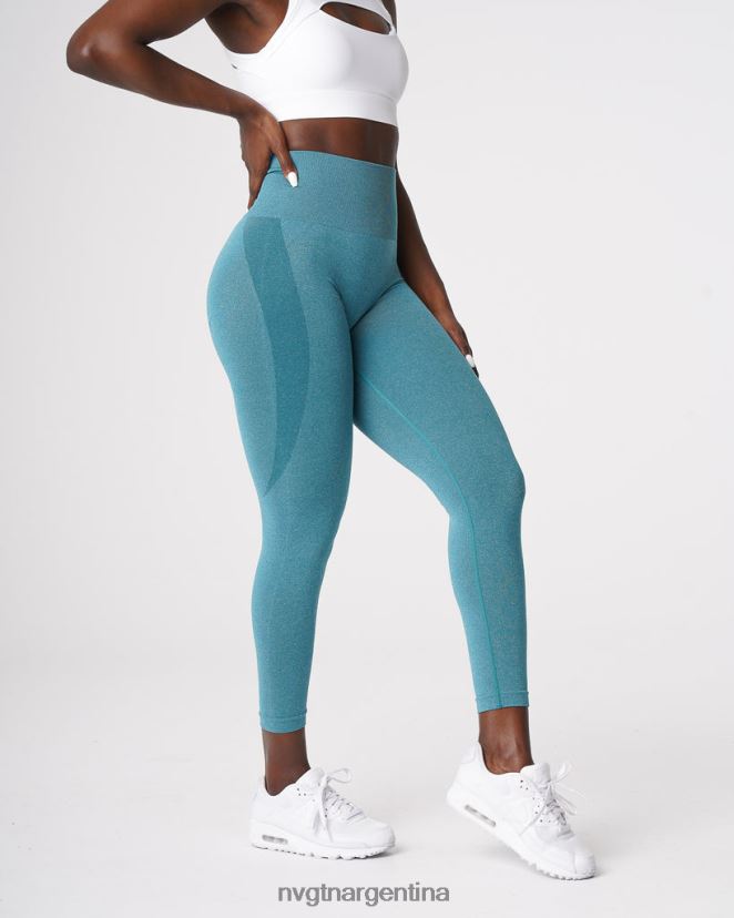 NVGTN leggins sin costuras con contorno aptitud física verde azulado mujer 02B4LN534