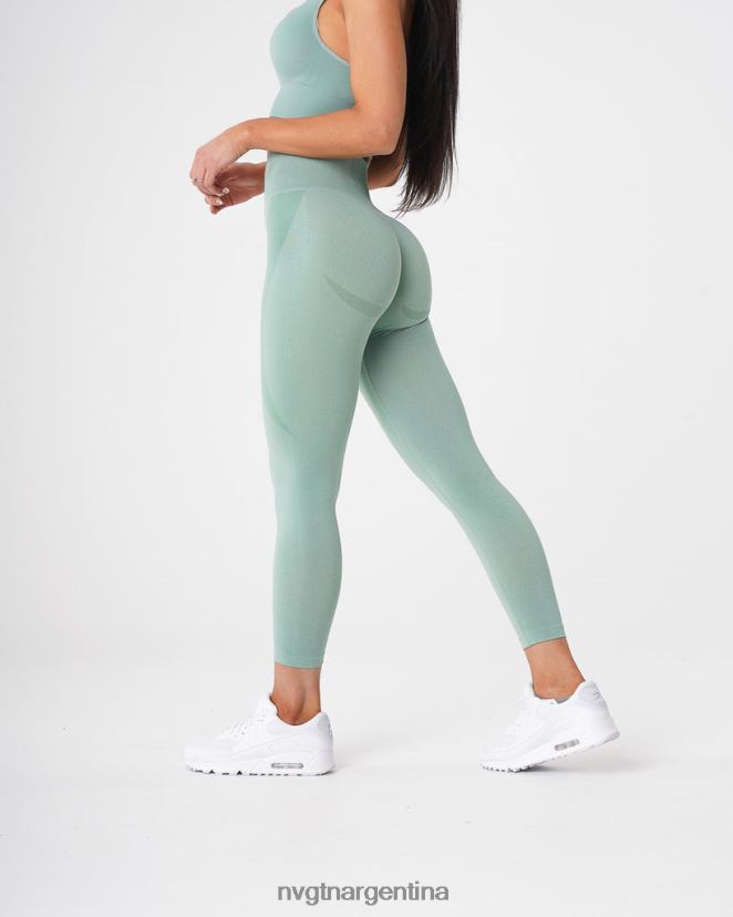 NVGTN leggins sin costuras con contorno aptitud física verde salvia mujer 02B4LN536