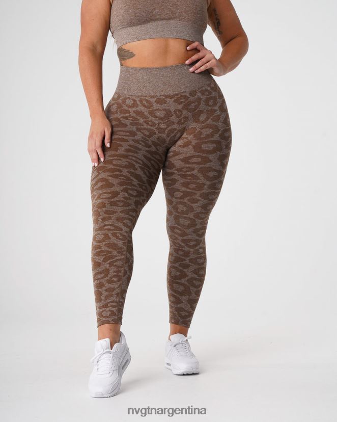 NVGTN leggins sin costuras de leopardo aptitud física moca mujer 02B4LN679