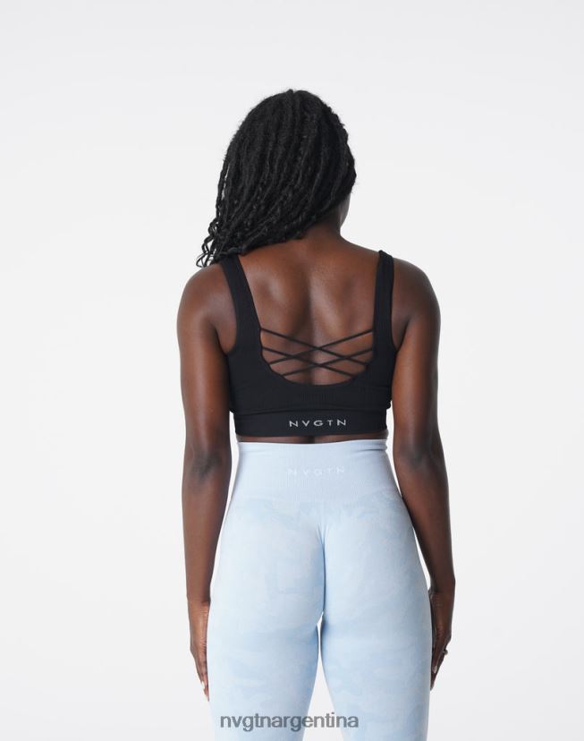 NVGTN sujetador de canalé sin costuras Wish aptitud física negro mujer 02B4LN196