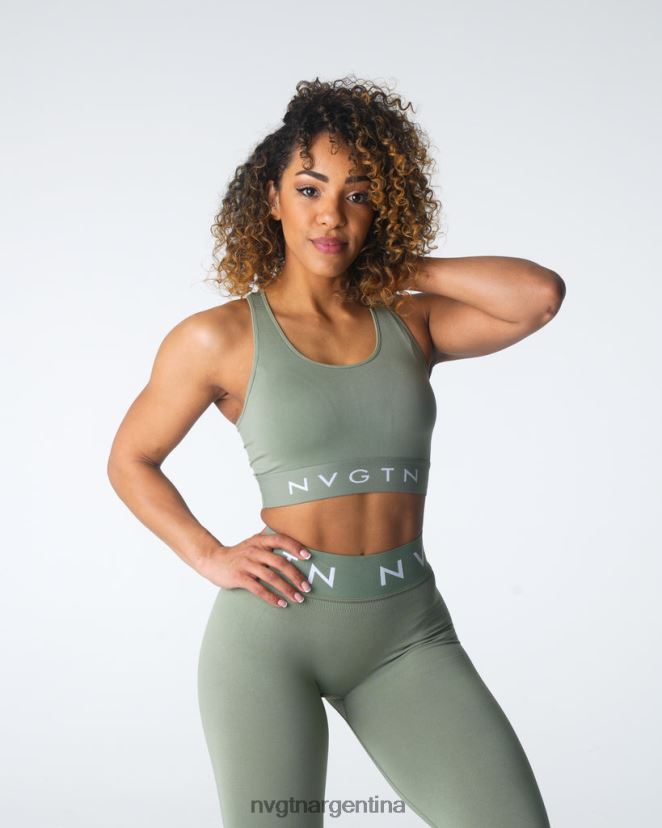 NVGTN sujetador deportivo sin costuras Legacy aptitud física verde salvia mujer 02B4LN31