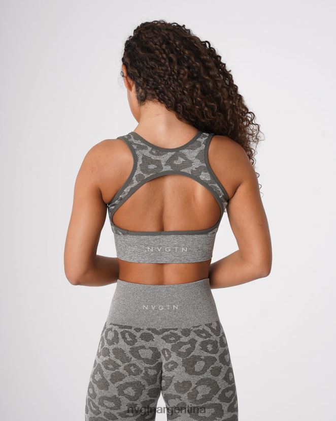 NVGTN sujetador sin costuras eclipse de leopardo aptitud física verde caqui mujer 02B4LN219
