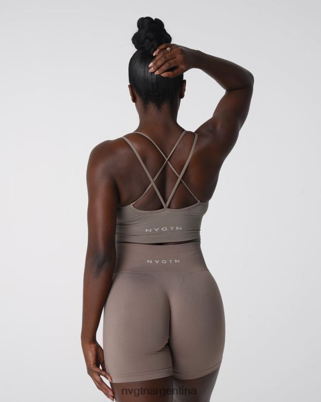 NVGTN sujetador sin costuras florecer aptitud física gris pardo mujer 02B4LN164