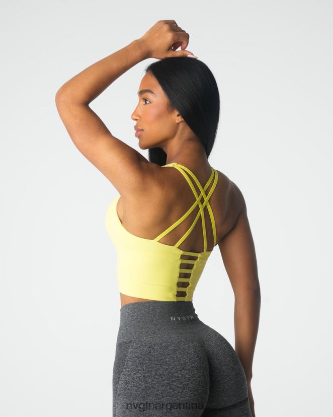 NVGTN top sujetador matriz aptitud física amarillo pastel mujer 02B4LN88